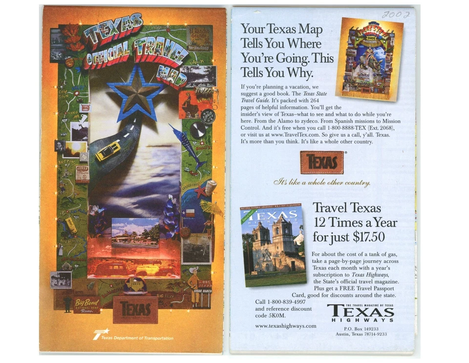 Vintage 2002 Texas Official Road Map – State Highway Department (010201) - Image 1 of 1