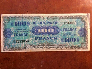 Billet de banque, France, 100 francs, 1944, bon état d'usage. - Imagen 1 de 8