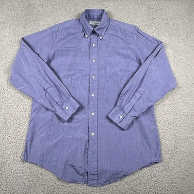 Camisa Brooks Brothers Para Hombre 15.5 34 Azul Botón Manga Larga Fabricantes Hecha en EE. UU. Foto 1 de 4