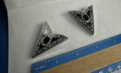 Puntas de cuello Western tono plata con diseño de herradura vaquero vintage de acero inoxidable Foto 1 de 4