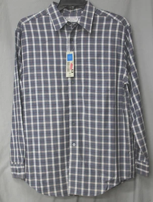 Covington Men's Long Sleeve Button Down Plaid Dress Shirt 100% Cotton SZ M BLUE - Image 1 of 4