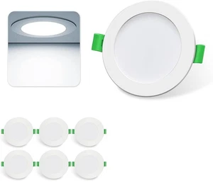 ALUSSO LED Luces de Techo Empotrables 10W 750lm, Downlights Ultra Delgados Paquete de 6 Blancos - Imagen 1 de 8