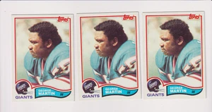 ERROR MAL TRASERO 1982 Topps - Delantero George Martin, Trasero Randy Logan 3 Copias - Imagen 1 de 2