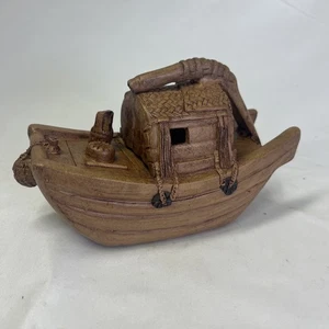 Yixing Chinese Clay Teapot Fishing Boat Stamped - Picture 1 of 14