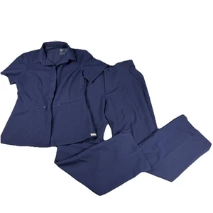 Figs Scrub Set Blue Size Small Kade Pants XS Button Up Top Medical Nursing - Picture 1 of 7