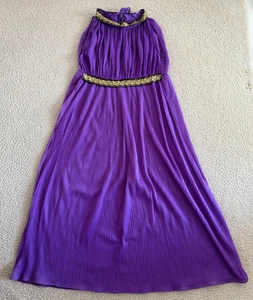 Vintage 70er Maxikleid Medium transparent Nachthemd Plissee griechisch Neckholder - Bild 1 von 10