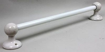 Victorian Thomas Maddocks Solid Polished Granite TOWEL ROD BAR w/Porcelain Posts - Image 1 of 4