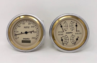 1947 1948 1949 1950 1951 1952 1953 Chevy Truck 5" calibre tablero conjunto dorado     Foto 1 de 4