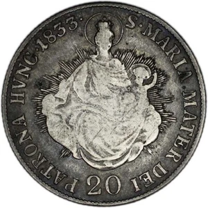 HUNGARY coin 20 Krajczar 1833 B F Fine - Picture 1 of 7