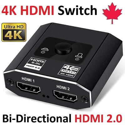 4K HDMI Switch Box 60Hz Splitter Adapter Bi-Directional 2 in 1 Out or 1 in 2 Out - Bild 1 von 4