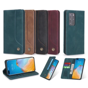 Magnetic Leather Wallet Card Holder Case Flip Cover For Huawei P40 Pro+ Mate30 - Zdjęcie 1 z 16