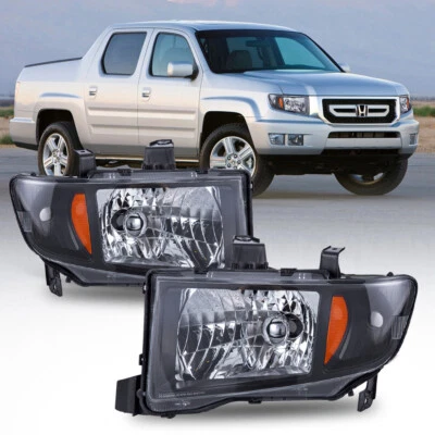 Conjunto de faros esquineros ámbar negro aptos para Honda Ridgeline 2006-2014 Foto 1 de 4