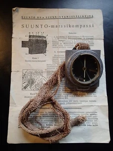 VINTAGE WW II MILITARY ARMY SUUNTO COMPASS w MANUAL FINLAND FINNISH - Picture 1 of 5