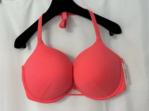 NWT Size 34DD Victoria’s Secret Swim Bombshell Underwire Coral Bikini Top Bra - Picture 1 of 9
