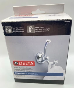 Delta Silverton gancio portasciugamani doppio bagno cromato lucido 132890 - Foto 1 di 3