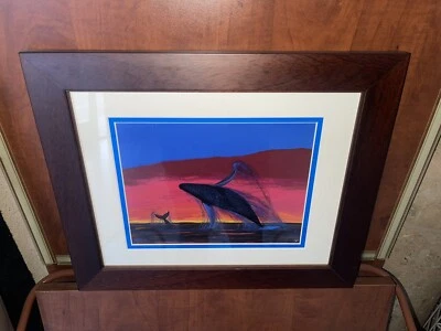 Artista havaiano baleia com moldura personalizada por Wyland - Imagem 1 de 3