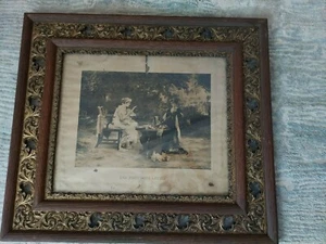 Antique  Print  "Her First  love Letter" painted by Marcus Stone - Picture 1 of 8