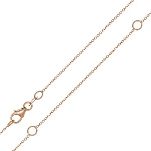 Italian 14k Rose Gold Rolo Chain Necklace Adjustable 16-20" 1mm - 1.7 grams - Picture 1 of 2