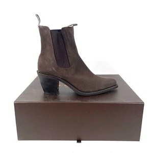 RM Williams Maya Boots Womens AU/US 8D UK 5.5 EU 38.5 Cocoa Suede Block Heel New - Picture 1 of 10