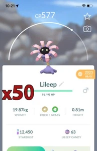 50x Lileep Pokemon Konvolut!! Gute Chance auf Glück und gute IVs!! Go - Bild 1 von 1