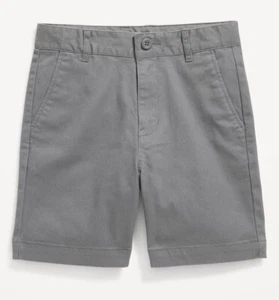 Old Navy Boy Shorts Sz 8 Built In Flex Above The Knee Flat Front Twill Gray - Picture 1 of 18