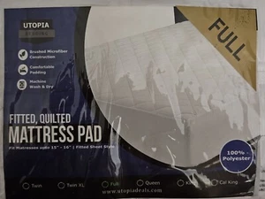 Mattress Pad, Protector Cooling Breathable, Fitted Topper, Full Or Double Size - Picture 1 of 2