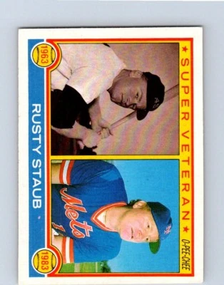 VINTAGE BASEBALL CARD O-PEE-CHEE 1983 SUPER VETERAN NEW YORK METS RUSTY STAUB #1 - Image 1 of 2