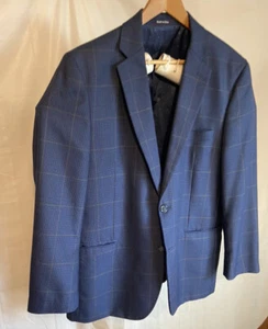 Blau/grau karierte Herren Alan Flusser Anzugjacke - Größe 44R - sehr vielseitig - Bild 1 von 15