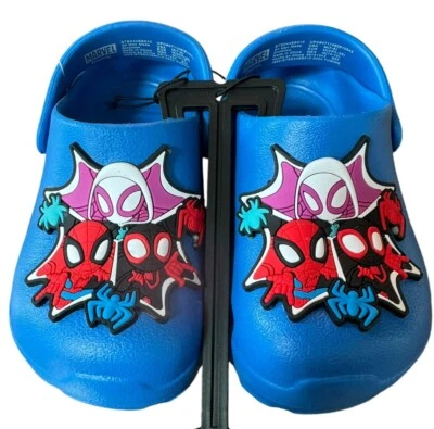 Marvel SPIDEY & Amazing Friends Spiderman Blue Clogs Shoes TODDLER SIZE 5/6 - Image 1 of 3
