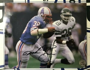 Foto firmada por Mike Rozier #30 8x10 Houston Oilers NB autógrafos certificado de autenticidad Nebraska - Imagen 1 de 4