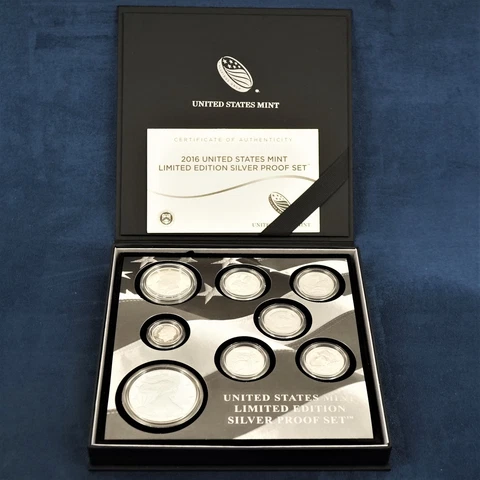 2016 Limited Edition Silver Proof Boxed Set 8 Coins w Coa - Free Shipping USA Cover