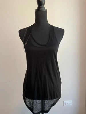 Colar regata Saint Laurent preto linho jersey - Imagem 1 de 4