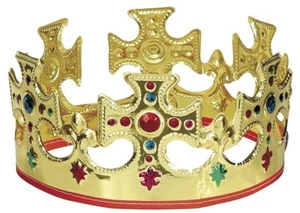 Novelty Majestic King Queen Gold Crown Hat Kid Children Dressing Up Birthday Toy - Picture 1 of 7