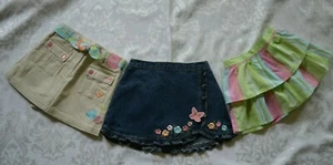 Gymboree PALM SPRINGS Skirt Skort Choice Denim Stripe Tiered Khaki NWT 3 4 5T - Picture 1 of 7