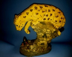 Realistic Big Cat Jaguar/Leopard Wildlife Resin Figurine - Picture 1 of 11