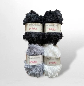 Phildar ,,Phil Nounours'' 4x50g (2x Fb minerai, 1x Fb blanc & 1x Fb flanelle) - Bild 1 von 1