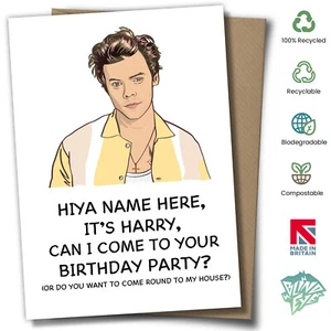 Harry Styles Personalised Birthday Card One Direction Pop Hunk Harry's House - Picture 1 of 2