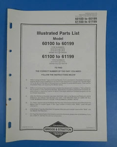 Lista de piezas ilustradas originales Briggs & Stratton serie modelo 60100 a 60199 - Imagen 1 de 1