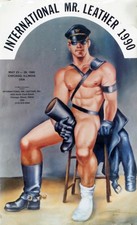 POSTER - 'International Mr. Leather 1990' Chicago-  artwork by Etienne  36" x 24