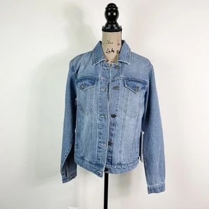 Treasure & Bond NWT Women's Boyfriend Button Up Denim Jacket Light Blue Size S - Picture 1 of 7