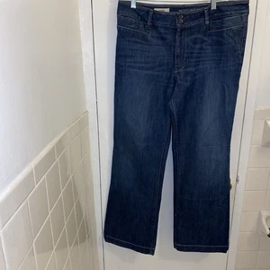 Banana Republic Damen Jeans dunkle Waschung klassisch weites Bein Größe 16S Gesäßtaschen - Bild 1 von 9