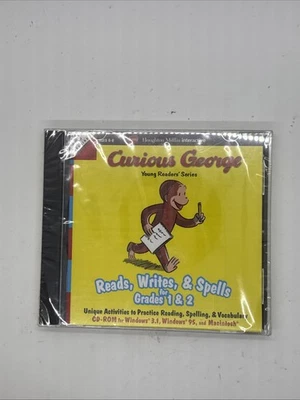 Curious George Reads Writes & Spells for Grades 1 & 2 PC CD-ROM Sealed 2000 - Image 1 of 4