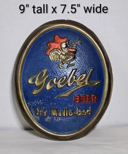 1951 Goebel Bier "it's Mello-ized" Brauhahn Blech Metall Wandrelief *selten* - Bild 1 von 6