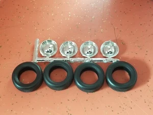 CHROME BABY MOON SMOOTHIE WHEELS & TIRES from 1949 Mercury AMT 1:25 Model Kit 49 - Picture 1 of 23
