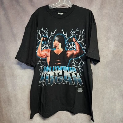 Camisa de Lucha Libre Vintage Años 90 SLS WCW Hollywood Hulk Hogan Nuevo Orden Mundial 2XL Lightning Usada en Excelente Condición Foto 1 de 4