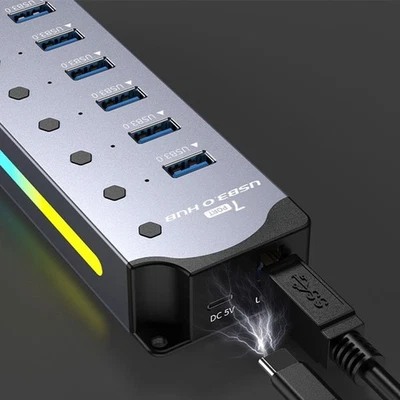 Efficiently Designed USB Hub 10 Ports Switches and Custom For RGB Mark - Image 1 of 4