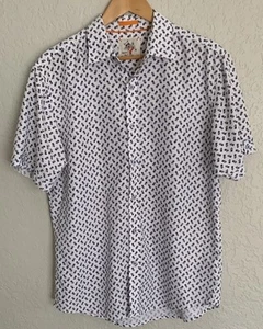 Marti Kat Floral Mens Shirt Size L Printed Button-Down Hawaiian Short Sleeve NEW - Picture 1 of 9