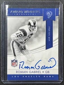 ROMAN GABRIEL 2017 PANINI PLATES & PATCHES #AWA-RG AWARD WINNERS AUTO RAMS - Picture 1 of 2