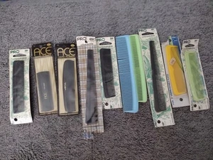 1970s Vistron PRO Lot of 10 Unbreakable Combs ACE Barber Hair Salon NIP Vintage  - Picture 1 of 10