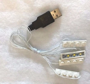 Nuevo 4 1x4 blanco led ladrillo para lego usb conectado para lego personalizado - Imagen 1 de 3